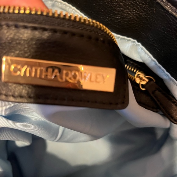 Cynthia Rowley Neoprene/Leather Tote Shoulder Bag Color Block Blue Black Red - Picture 6 of 11